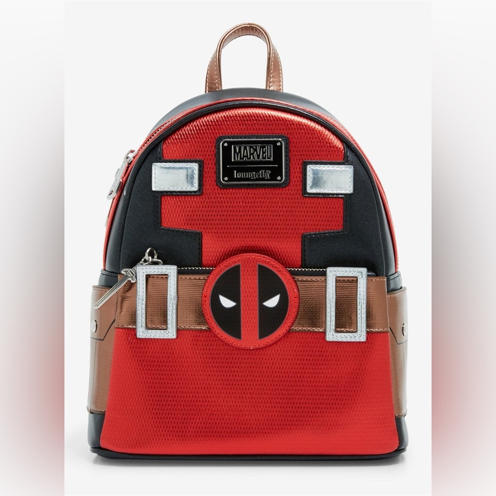 Loungefly Marvel Deadpool Mask Metallic Mini Backpack